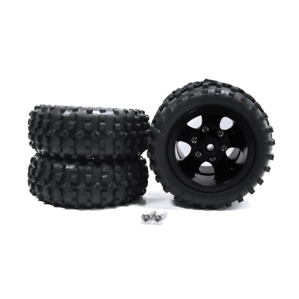 RCGOFOLLOW 2x slitstarka plastfälgar däck för 1/10 Rc hjul Black