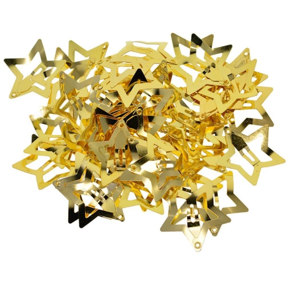1/2/3/5 50x För Butterfly/Star Snap Hårklämmor Pin Clip Hollow Star Golden 2Set