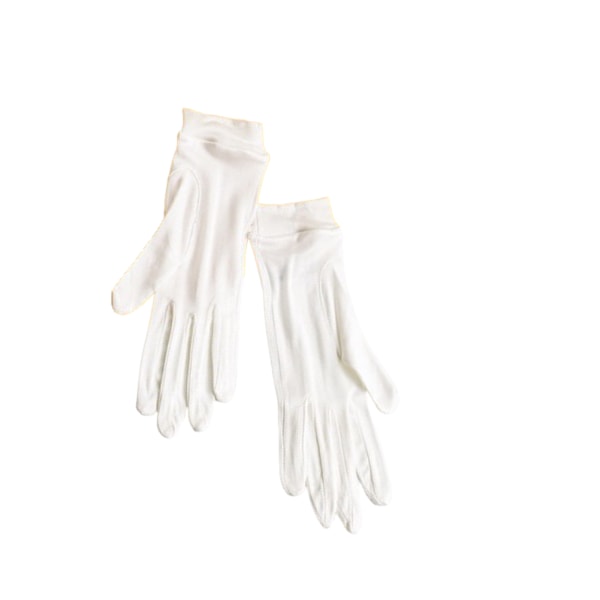 Långa handskar med delikat spetsfinish i siden för eleganta bröllop white
