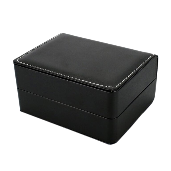 Svart PU läder Single Slot Watch Armband Case Armbandsur Box