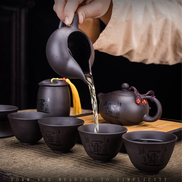 Elegant bärbar set i lila lera för utomhusresor Tranquil Zhiyuan Tea