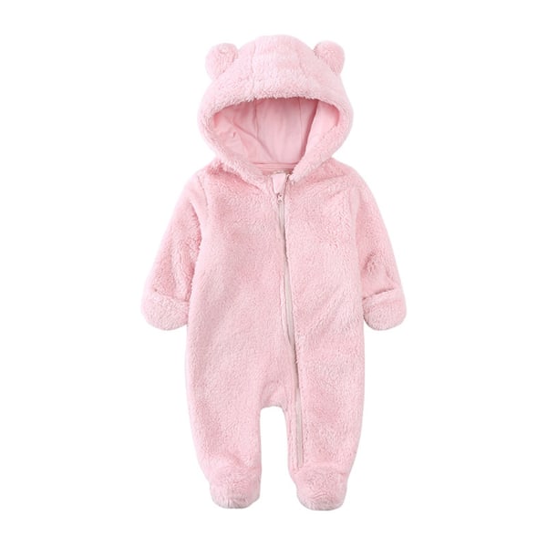 Varm och lätt att bära Baby Vinter Jumpsuit med Luva Lämplig light pink 9-12months