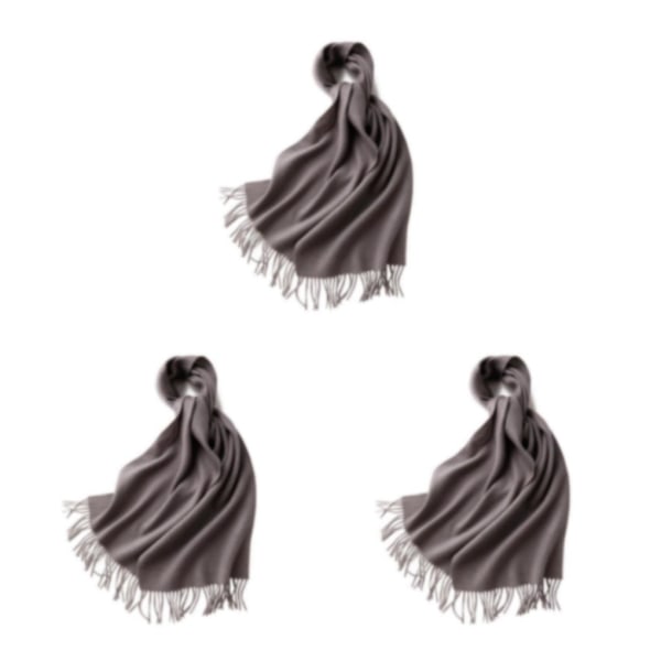 1/2/3 unisex halsduk med fransar Varm och mysig tubscarf för grey 3Set