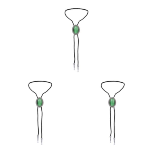1/2/3/5 Bolo Tie för män Halsband Western Necktie Shirt Chain Green Opal 100cm 3Set