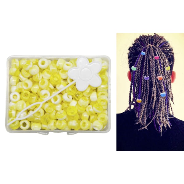 1/2/3/5 210 st 5 mm Candy Color Dreadlock Beads Muddar Hårfläta Yellow 8 x 5mm 1Set