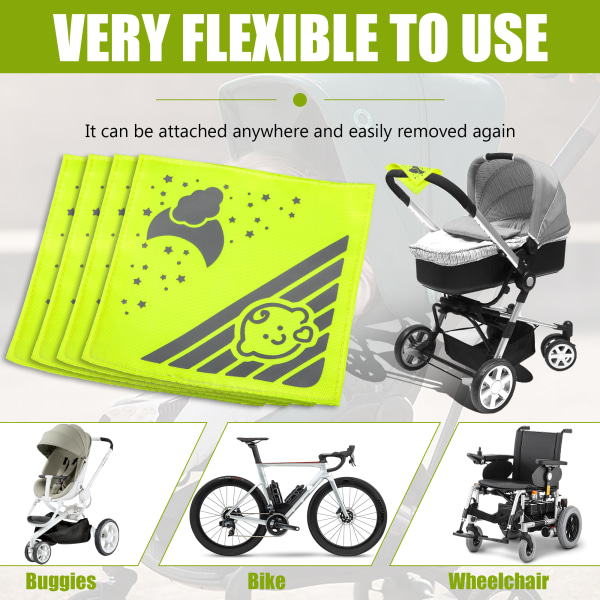 4st OxfordCloth Reflekterande Stickers Maximal Safety Stickers För