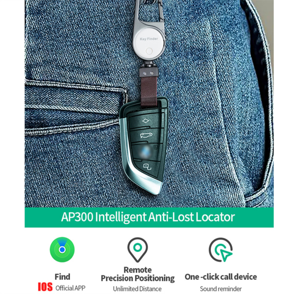 AP300 Phone APP Bilnyckelring Anti-lost Locator För