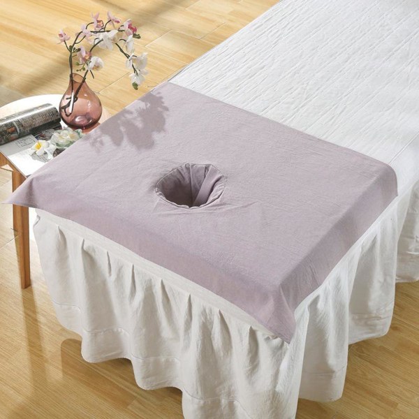 1/2/3/5 Cotton SPA Halvt cover Skönhetssalong Säng Ansiktshål Purple Grey 50x70cm 1Set
