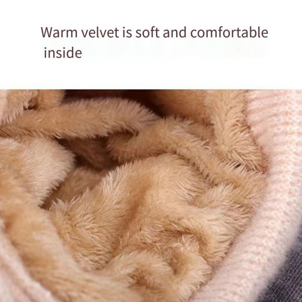 Coral Velvet Integrated Ear Protection Windproof Cap Scarf khaki
