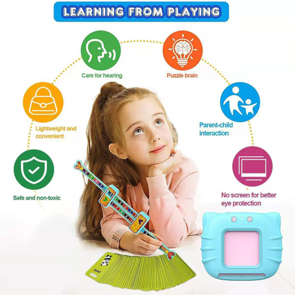 1/2/5 Interactive Early Learning Card Machine Educational And blue 1Set