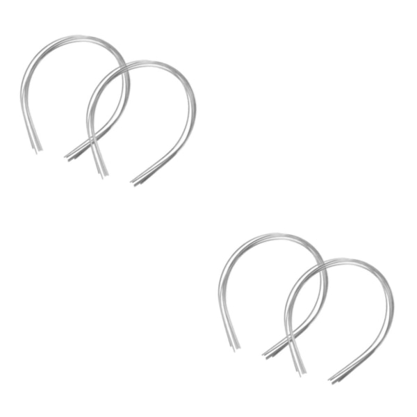 1/2/3/5 10 st Metalltunntrådshuvudband Smidigt för DIY Craft Silver 1.5mm 2Set
