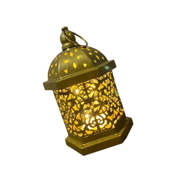 1/2/3 Hollow Carved Lantern Light Batteri som drivs för heminredning Golden 19.4x10cm 1Set