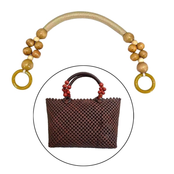 1/2/3 träpärlpåse Handtag Väska Rem Handväska Handtag Rem Wood 48cm 1Set