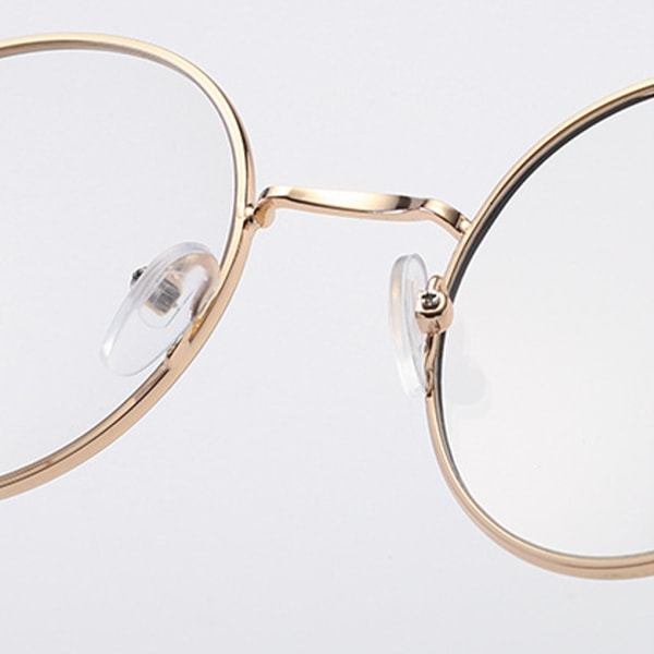 Snygga runda metallglasögon för män och kvinnor Block Blue Light Black Gold frame