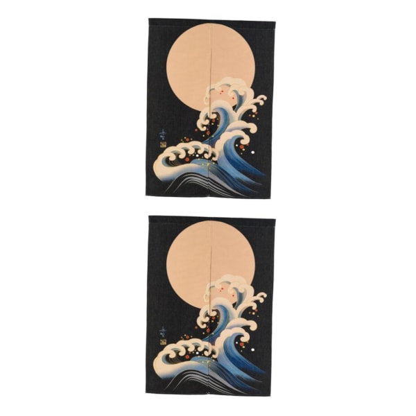 1/2/3 Japansk Noren Dörröppning Hänggardin Gobelängdekor Yellow Sun and Wave S 2Set