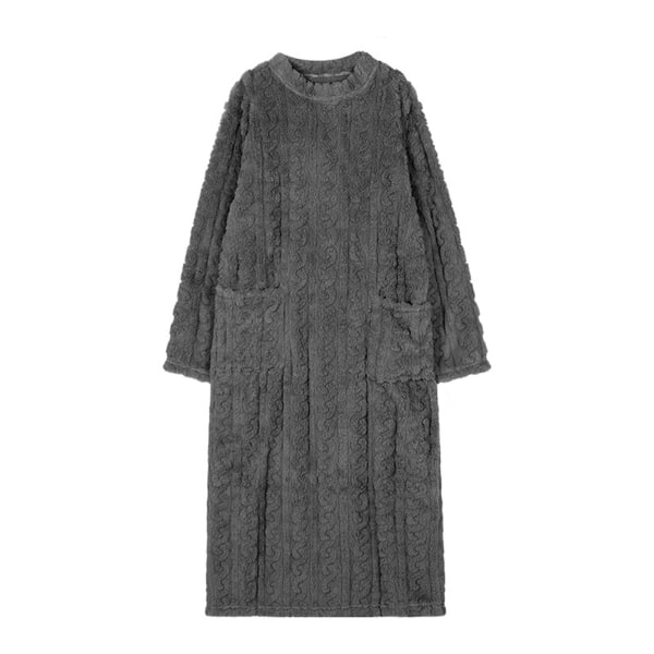 Varma och bekväma Coral Velvet sovkläder för kvinnor kalla dark grey XXL(140CM)