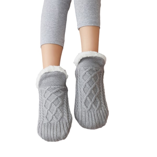 Polyester Plus Velvet Thickening Socks Skor Mjuka Och gray 24cm