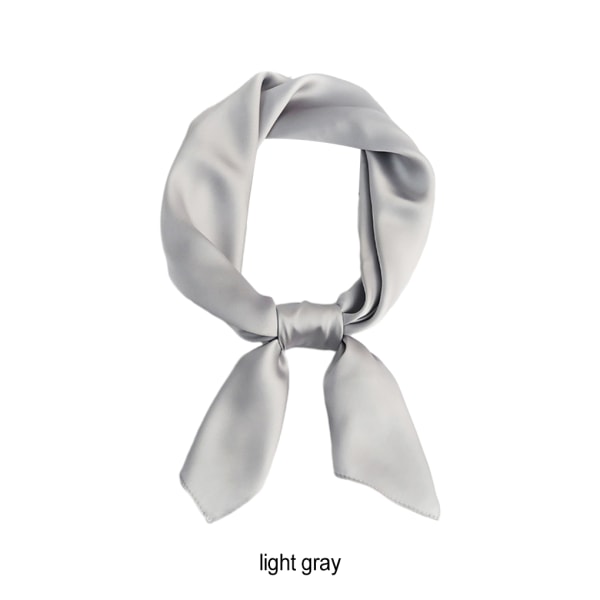 Kvinnor Satin Square Silk Hår Scarf Mjuk Och Bekväm Kvinnor Light gray