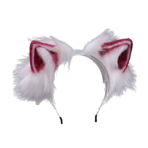 1/3 Wolf Ears Hair Hoop Stabil Fixering Formbar Cosplay And red 1Set