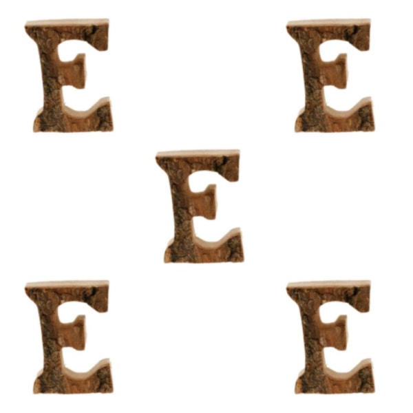 1/2/3/5 Handgjorda träbokstäver Dörrnummer Alfabetbokstav letter E 5Set