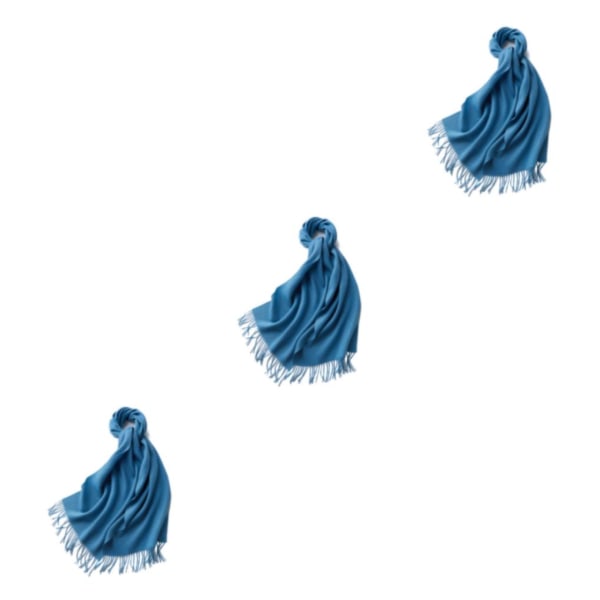 1/2/3 unisex halsduk med fransar Varm och mysig tubscarf för misty blue 3Set
