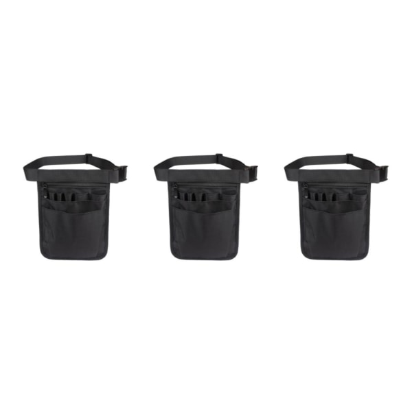 1/3 Svart Nylon Sjuksköterska Organizer Bälte Midjeväska Fanny Pack Case 3Set