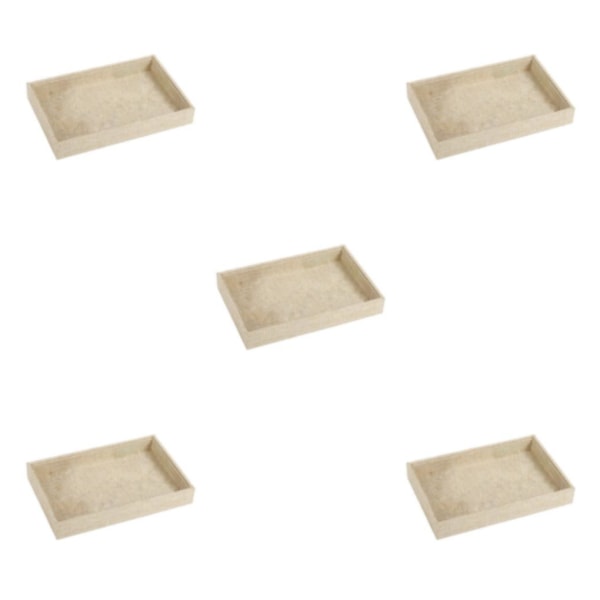 1/2/3/5 Stapelbar smyckesbricka Multipurpose Portable Velvet för Jute Beige 227x146x31mm 5Set