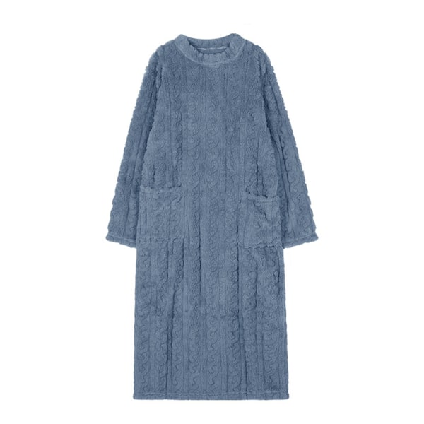 Varma och bekväma Coral Velvet sovkläder för kvinnor kalla blue XXL(140CM)