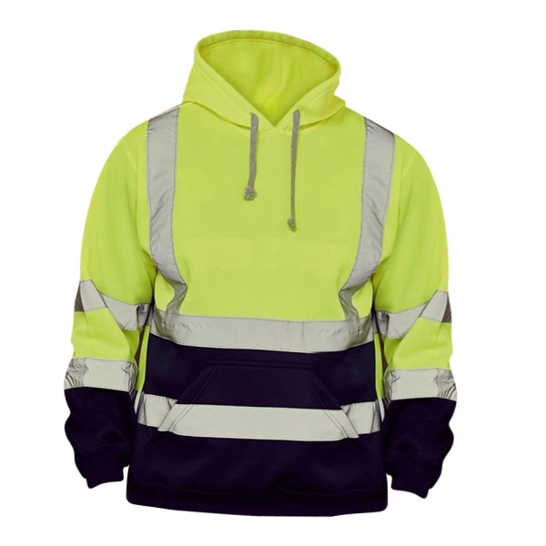 1/2 Säkerhet High Visibility Herr Hoodie Sweatshirt Toppar Sport fluorescent M 1Set