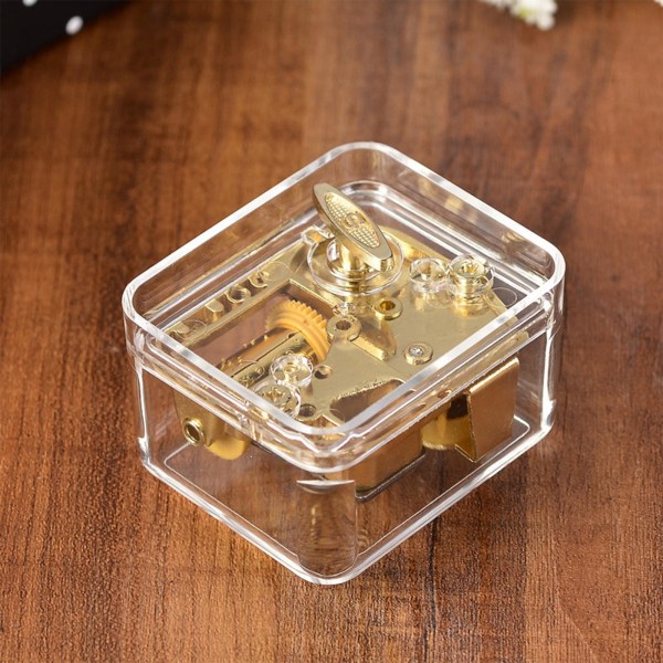 1/2/3/5 För Music Box Acrylic Mechanism Clear Wind up for Fairy Story 6x5x4cm 5Set