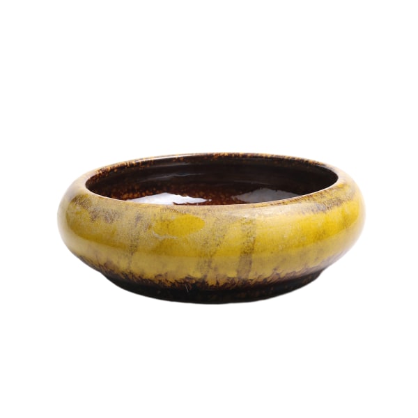Keramik Andningsbar och lysande keramisk blomkruka för plantering yellow