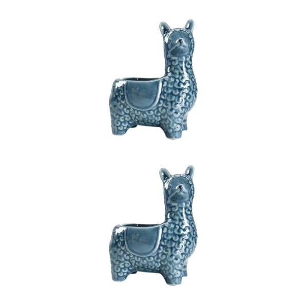 1/2/3 Animal Shape Krukor - Snygg hållbar keramisk blomväxt Crooked Head blue 2PCS