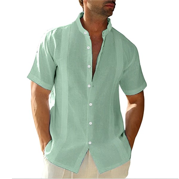 1/2 Resande Fotvandring Herr Button Down Skjorta Sommar Enkel Green XXL 1 Pc