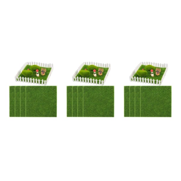 1/2/3/5 4pack/lot Lågt underhåll högtät gräs för balkong 3Set