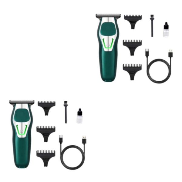 1/2/3 Elektrisk hårtrimmer för män Skäggtrimmer USB Laddning Green 10.5cm 2Set