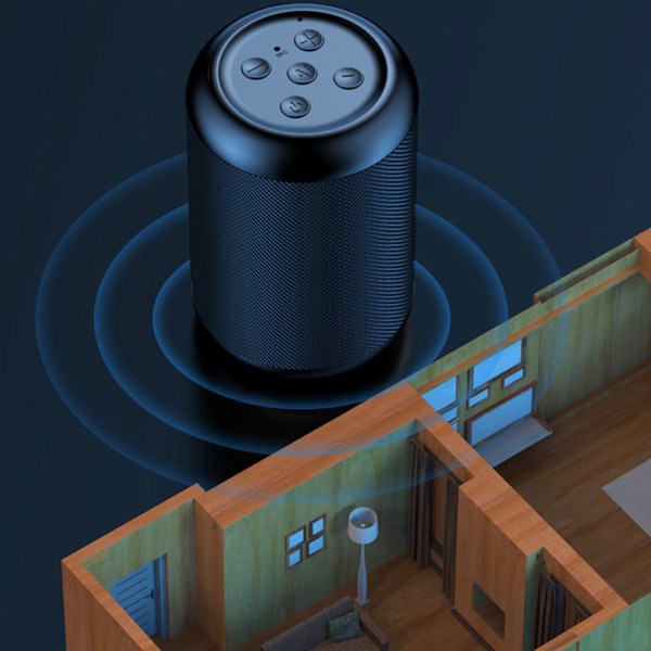 Kraftfull Bluetooth högtalare med HiFi-ljud för hemmet Blue and Yellow
