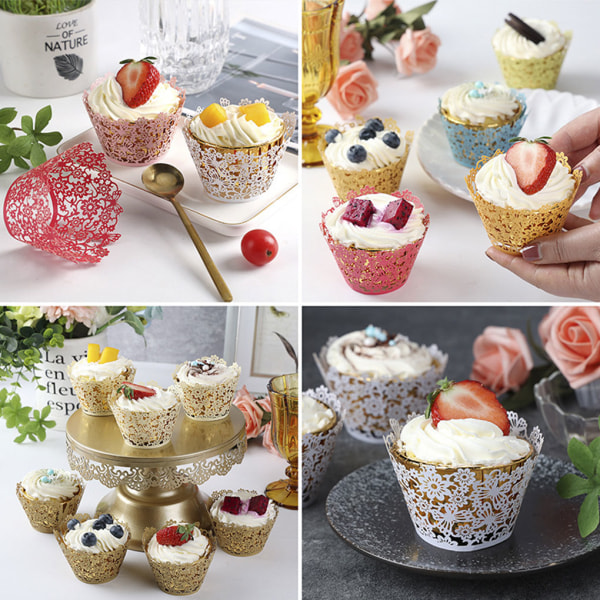 50 stycken pappersmuggar för att baka muffins och muffins. Används ofta Red