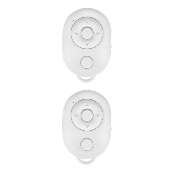 1/2 Bärbar Bluetooth -kamera slutare Fjärrkontroll Selfie-knapp För White 2Set