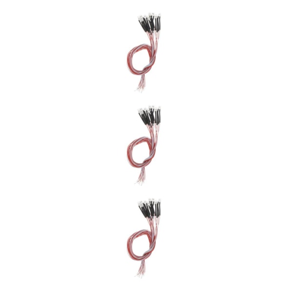 1/2/3/5 10 STK Förkopplade 3 mm LED-glödlampa emitterande dioder DC3V Red 30cm 3Set