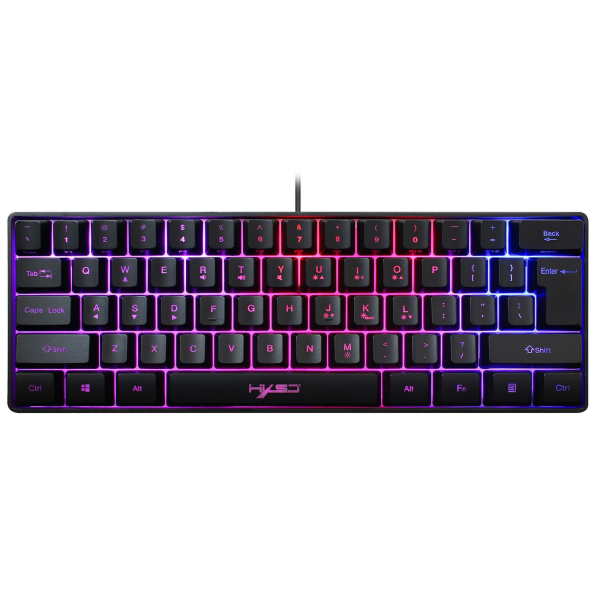 1/2 Gaming Mini Trådlöst tangentbord RGB Bakgrundsbelyst USB för bärbara datorer Black keyboard 11.5x4.02x1.57 Inch 1Set