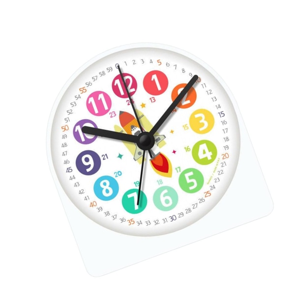 1/3 analog väckarklocka för barn nattlampa Mute Clock School Rocket 10x9.5x3.5cm 1Set