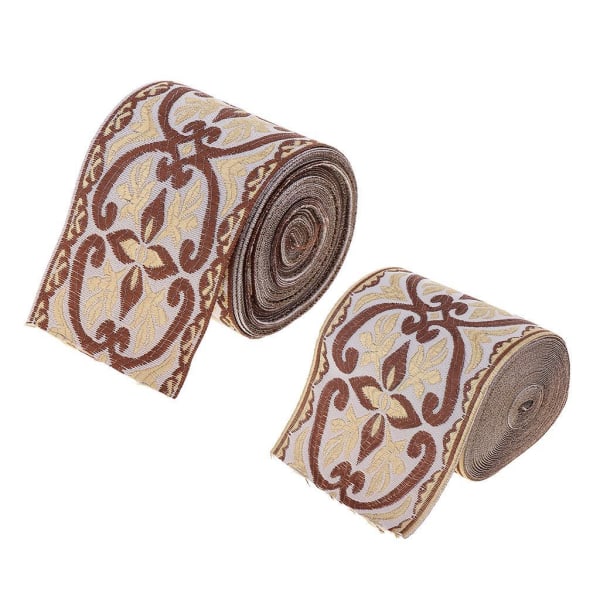 1/2/3/5 5 meter/ 5,5 Yds Jacquard Trim Wide Woven Border Ribbon Color 6cm x 5M 1Set