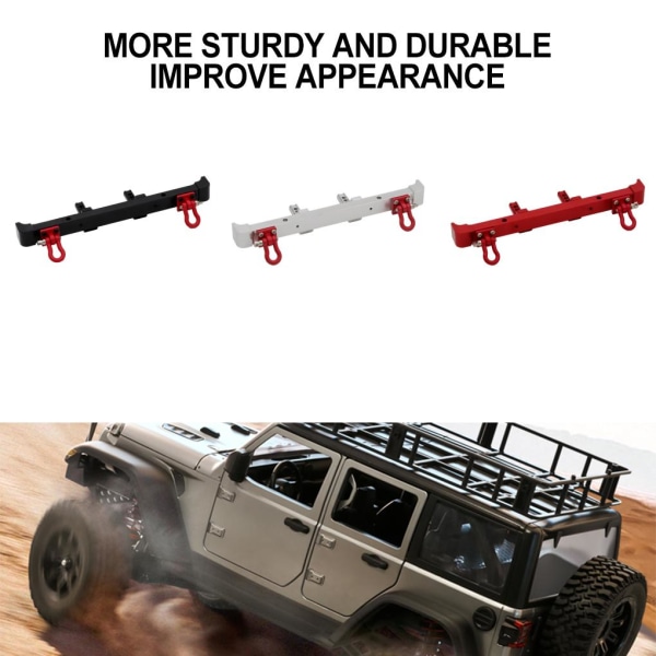 RCGOFOLLOW Aluminiumlegering Slitstark bakre stötfångare för 1/12 Rc bak Red