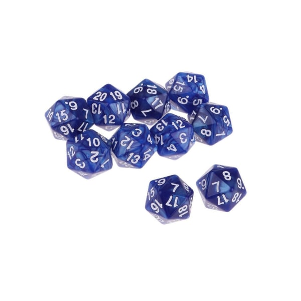 1/2/3/5 10 paket med tjugosidiga tärningar D20 Spelar D&D RPG Party Blue 10 Pcs 5Set