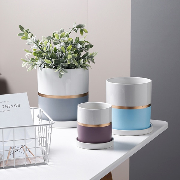 1/2/3 Snygg keramisk blomkruka Blommor Örter och grönsaker gray 11*11 1 Pc