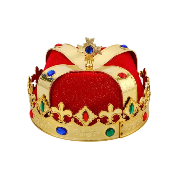 För Royal King För Crown Hat Theme Party Prop King Prince För Red 19 x 10cm