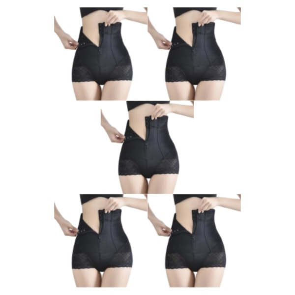 1/2/3/5 Bekväma och andningsbara kvinnor Shapewear för magen black XL 5Set