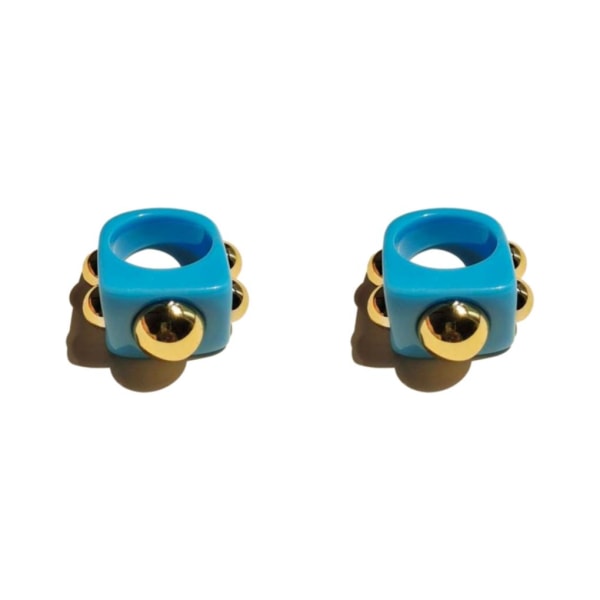 1/2/3/5 Fashion Statement Ringar för kvinnor – Arcylic Chunky blue 2Set