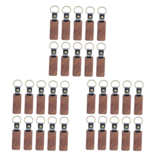 1/3/5 10x trä nyckelring blanketter printed med nyckelbrickor för Rectangle 3Set