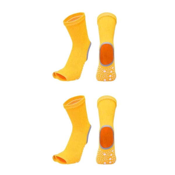 1/2/3/5 Yoga Socks Dam Tålös Non För Slip Gummi Grip Heel Yellow 24x13cm 2Set